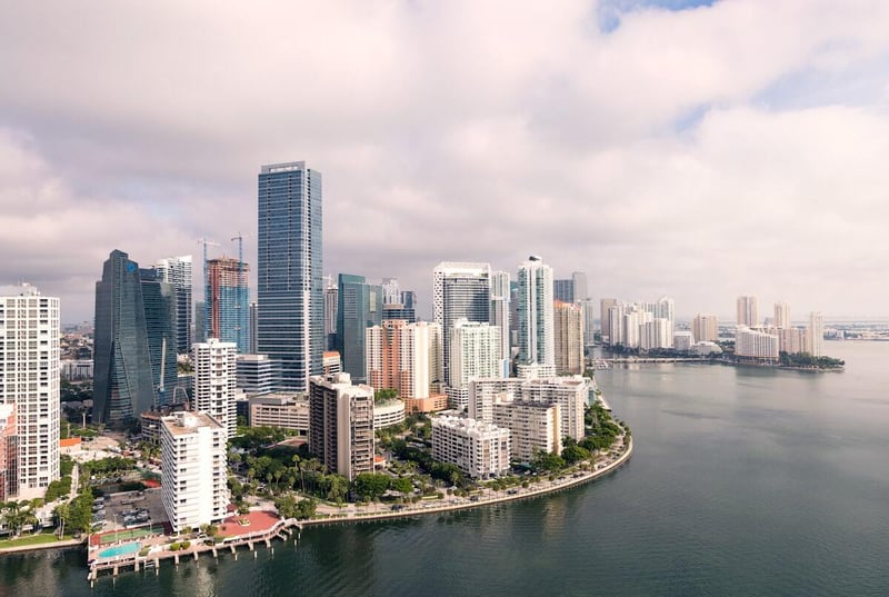 Aerial view of Brickell waterfront