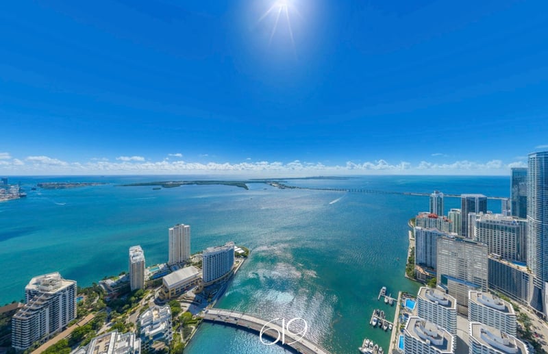 Panoramic bay views from 619 Brickell